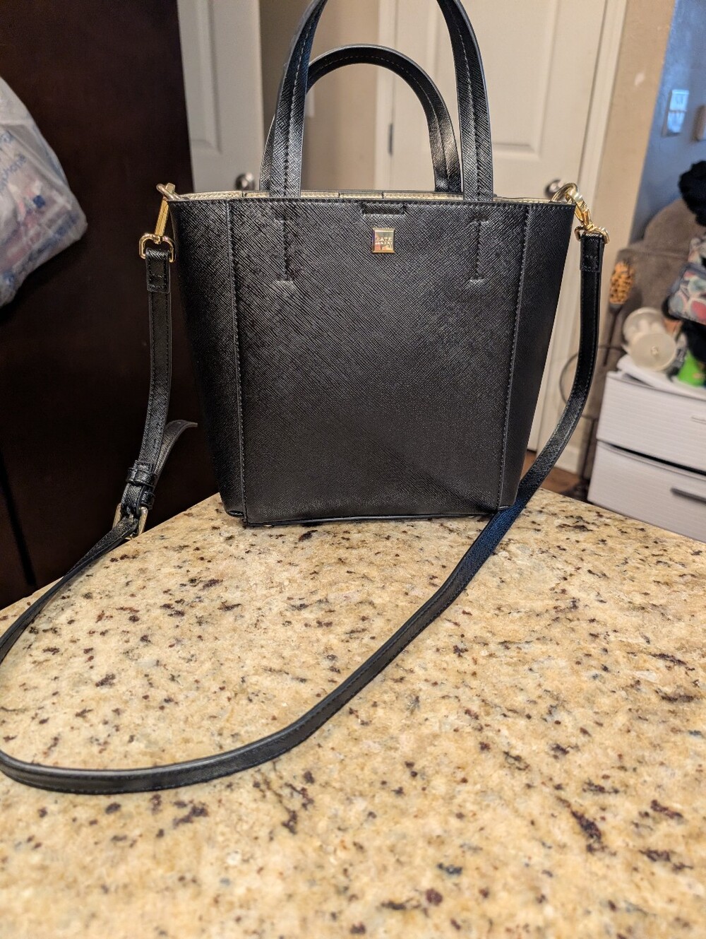 Kate Landry  Black Structured Tote Bag - Women's Crossbody & Top Handle